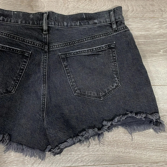 LOFT made and loved High Rise Frayed Cut Off Black Wash Denim Jean Shorts 30/10 - Picture 15 of 15